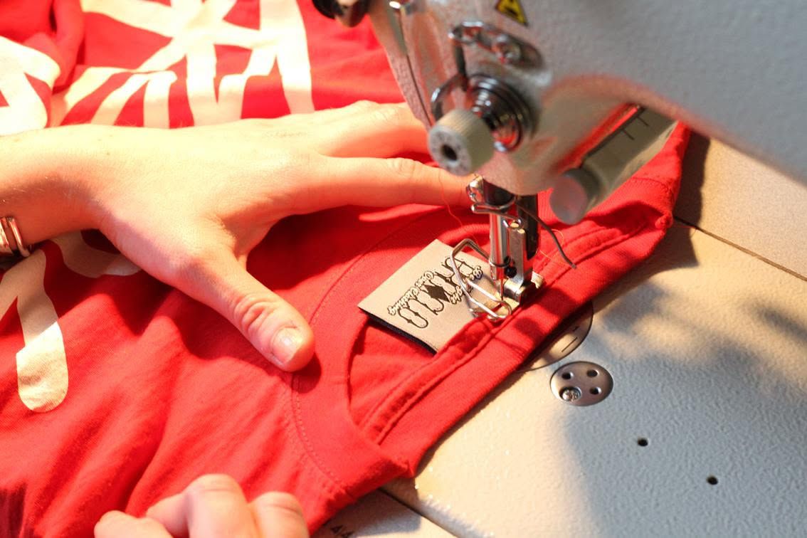 Garment relabelling and sewing
