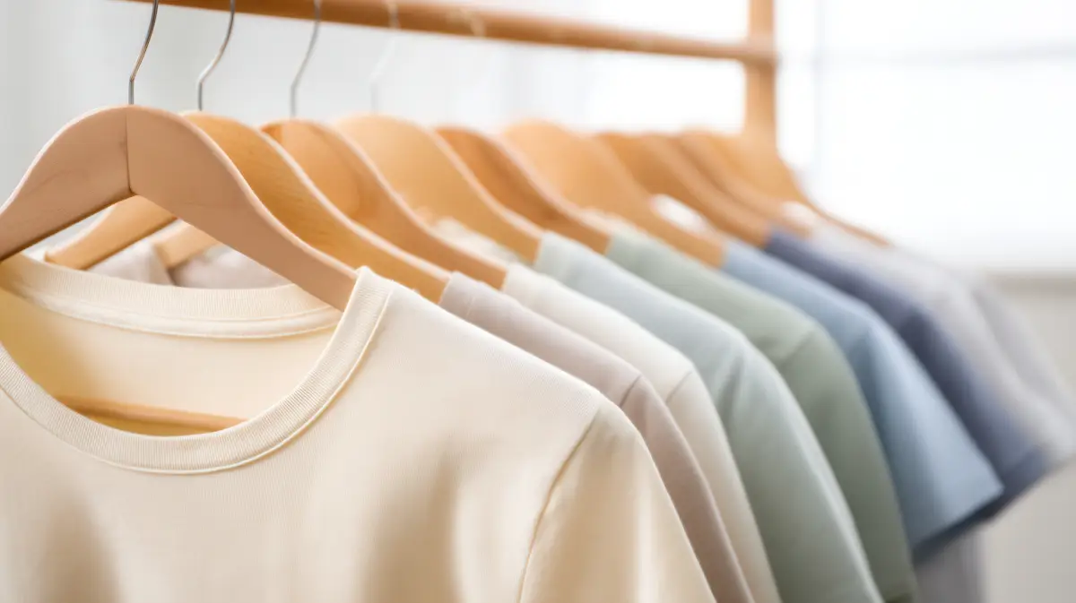 Colorful stack of t-shirts